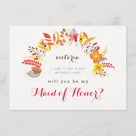 Spring Boho Wildflower Foliage Bruidsmeisje Kaarte Menu