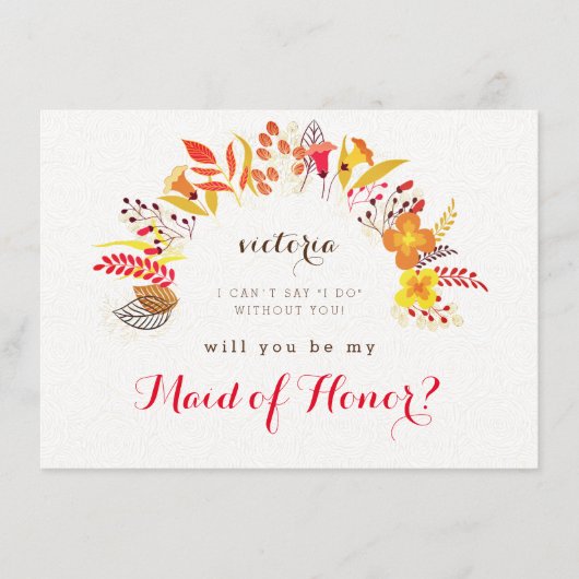 Spring Boho Wildflower Foliage Bruidsmeisje Kaarte Menu (Voorkant)