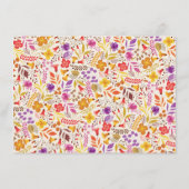 Spring Boho Wildflower Foliage Bruidsmeisje Kaarte Menu (Achterkant)