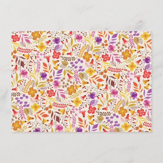 Spring Boho Wildflower Foliage Bruidsmeisje Kaarte Menu (Achterkant)