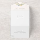 Spring Boho Wildflower Pampas Wedding All In One Uitnodiging (Buitenkant)