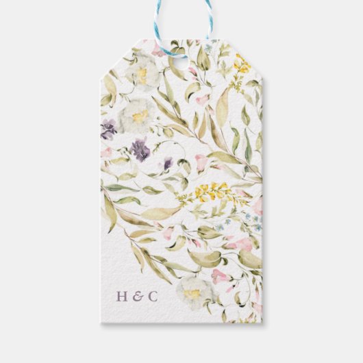 Spring Boho Wildflower Pampas Wedding Cadeaulabel (Voorkant)