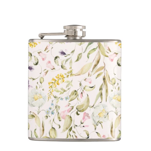 Spring Boho Wildflower Pampas Wedding Heupfles (Voorkant)