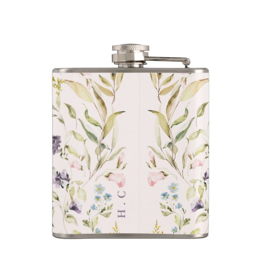 Spring Boho Wildflower Pampas Wedding Heupfles (Achterkant)