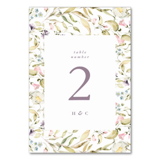 Spring Boho Wildflower Pampas Wedding Kaart (Achterkant)