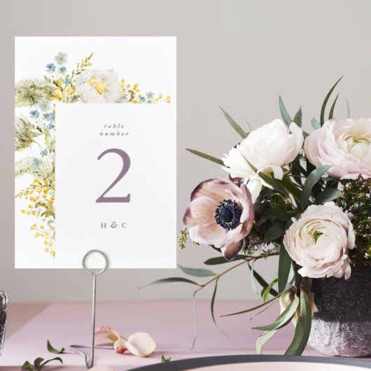 Spring Boho Wildflower Pampas Wedding Kaart