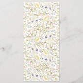 Spring Boho Wildflower Pampas Wedding Menu (Achterkant)