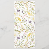 Spring Boho Wildflower Pampas Wedding Menu (Achterkant)