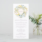 Spring Boho Wildflower Pampas Wedding Menu (Staand voorkant)