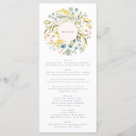 Spring Boho Wildflower Pampas Wedding Menu