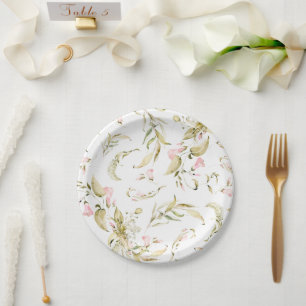 Spring Boho Wildflower Pampas Wedding Papieren Bordje