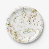 Spring Boho Wildflower Pampas Wedding Papieren Bordje (Voorkant)