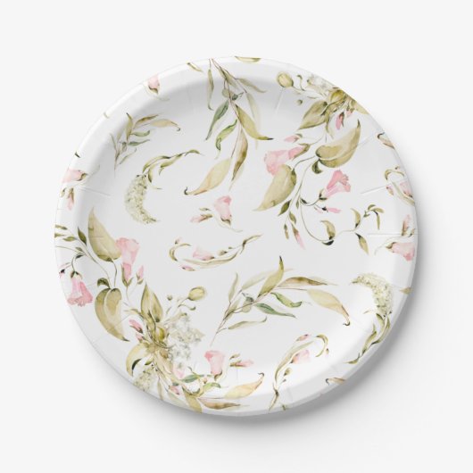 Spring Boho Wildflower Pampas Wedding Papieren Bordje (Voorkant)