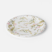 Spring Boho Wildflower Pampas Wedding Papieren Bordje (Gekanteld)