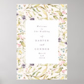 Spring Boho Wildflower Pampas Wedding Poster (Voorkant)