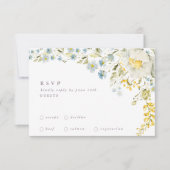 Spring Boho Wildflower Pampas Wedding RSVP Kaartje (Voorkant)