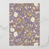 Spring Boho Wildflower Pampas Wreath Wedding Folie Uitnodiging (Achterkant)