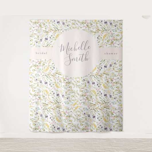 Spring Boho Wildflower Vrijgezellenfeest Banner Wandkleed (Voorkant)