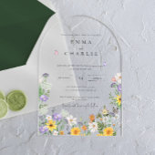 Spring Boho Wildflowers Wedding Acryl Uitnodigingen