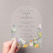 Spring Boho Wildflowers Wedding Acryl Uitnodigingen (Insitu (Draagbaar))