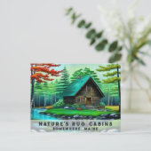 *~* Spring Bossen Cabin Kleurrijke Fantasy Art AP4 Briefkaart (Staand voorkant)