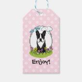 Spring Boston Terrier (zwarte hond) Cadeaulabel (Voorkant)