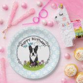 Spring Boston Terrier (zwarte hond) Papieren Bordje (Feest)