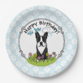 Spring Boston Terrier (zwarte hond) Papieren Bordje (Voorkant)