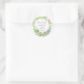 Spring Botanical Blush Pink Weddenschap Bedankt Ronde Sticker (Tas)