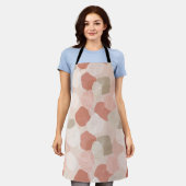 Spring Botanical Blush Sage All-Over Print Apron Schort (Gedragen)