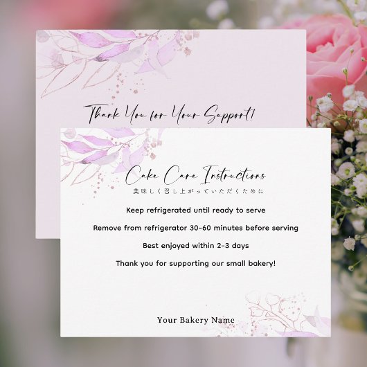 Spring Botanical Farmers Market Cake Care Bedankkaart