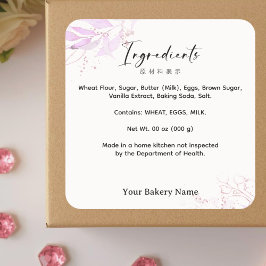 Spring Botanical Farmers Market Ingredient Product Vierkante Sticker