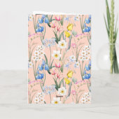 Spring Botanical Flowers Pattern Foto Weddenschap Bedankkaart (Achterkant)