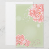 Spring Botanical mint roze pony bruiloft Briefpapier (Voorkant / Achterkant)