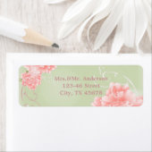 Spring Botanical mint roze pony bruiloft Etiket (Insitu)