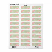 Spring Botanical mint roze pony bruiloft Etiket (Full Sheet)