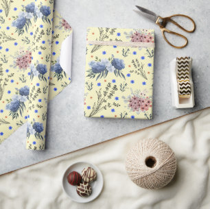 Spring Botanische Bloem Patroon Cream Cadeaupapier