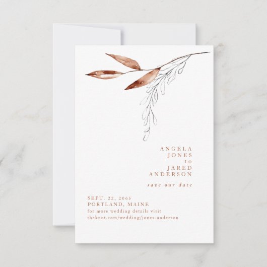 Spring Botanische Terracotta Bewaar de datum Save The Date (Voorkant)