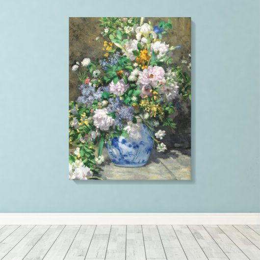 Spring Bouquet, 1866, van Pierre-Auguste Renoir Canvas Afdruk (Insitu (Houten vloer))