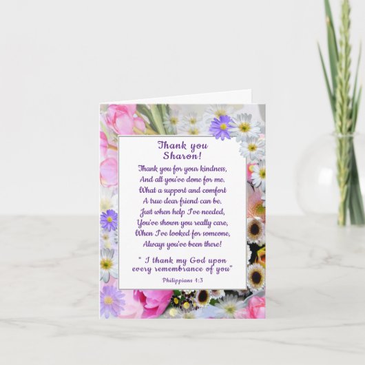 Spring Bouquet bedankt je Christelijke vriendenkaa Kaart (Voorkant)