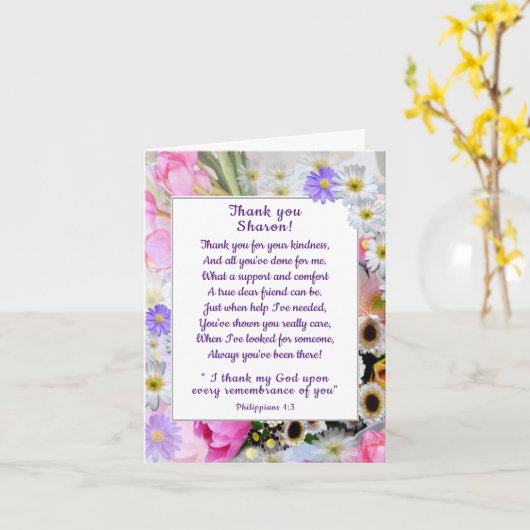 Spring Bouquet bedankt je Christelijke vriendenkaa Kaart (Gele Bloem)