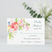 Spring Bouquet Border Rehearsal Dinner RSVP (Staand voorkant)