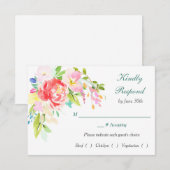 Spring Bouquet Border Rehearsal Dinner RSVP (Voorkant / Achterkant)