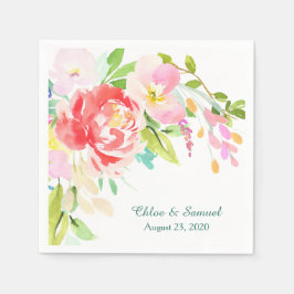 Spring Bouquet Border Wedding Servet