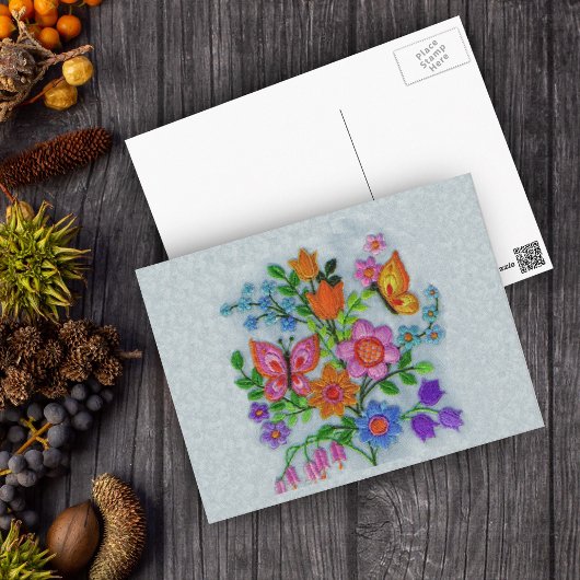 Spring Bouquet Flowers Butterflies Briefkaart
