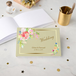 Spring Bouquet Gold Lijst Wedding Gastenboek