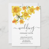 Spring bouquet golden daffodibloemen bruiloft kaart (Voorkant)