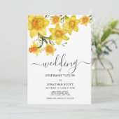 Spring bouquet golden daffodibloemen bruiloft kaart (Staand voorkant)