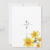 Spring bouquet golden daffodibloemen bruiloft kaart (Achterkant)