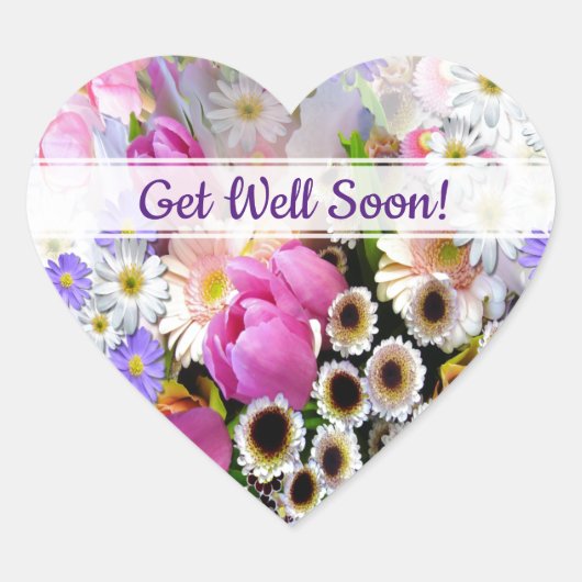 Spring Bouquet Hart Sticker (Voorkant)
